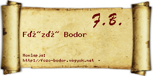 Főző Bodor névjegykártya